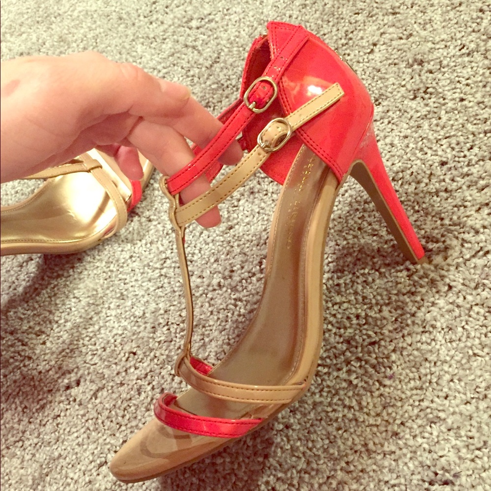 Nude and Peach Strappy Sandals